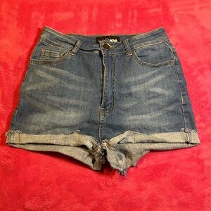 Fashion Nova Dark Blue Jean Shorts